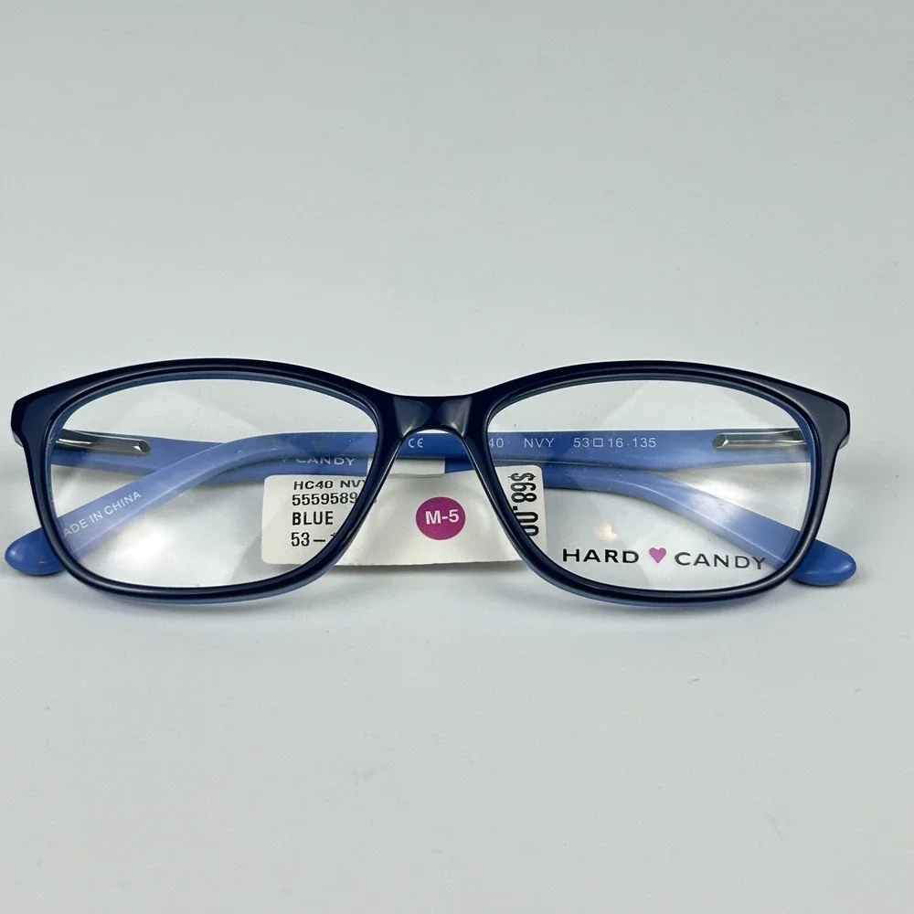 Hard Candy HC40 Women's Eyeglasses Frame Blue Plastic Full Rim 53-16-135 mm